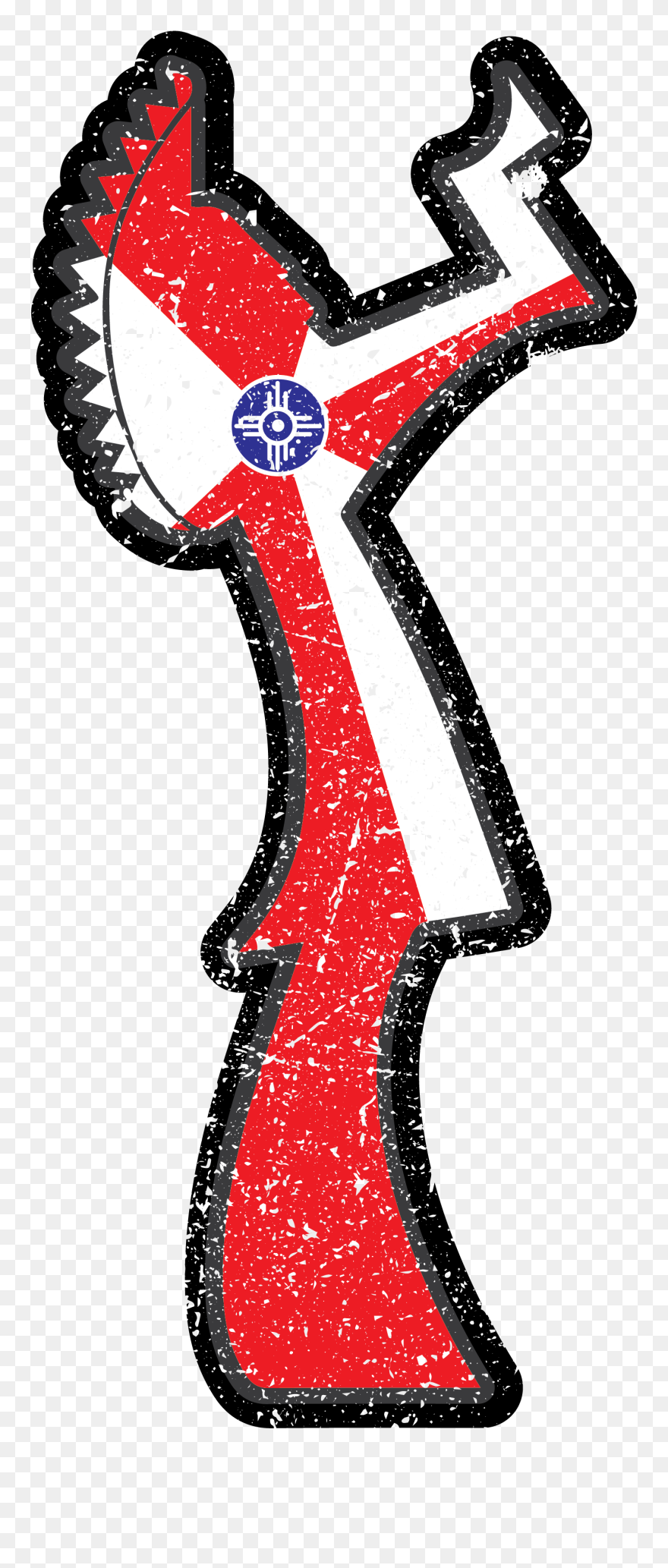 Keeper Of The Plains With Wichita Flag Clipart