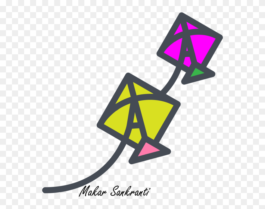 Transparent Makar Sankranti Sign Triangle Symbol For - Kite Icon Png Clipart