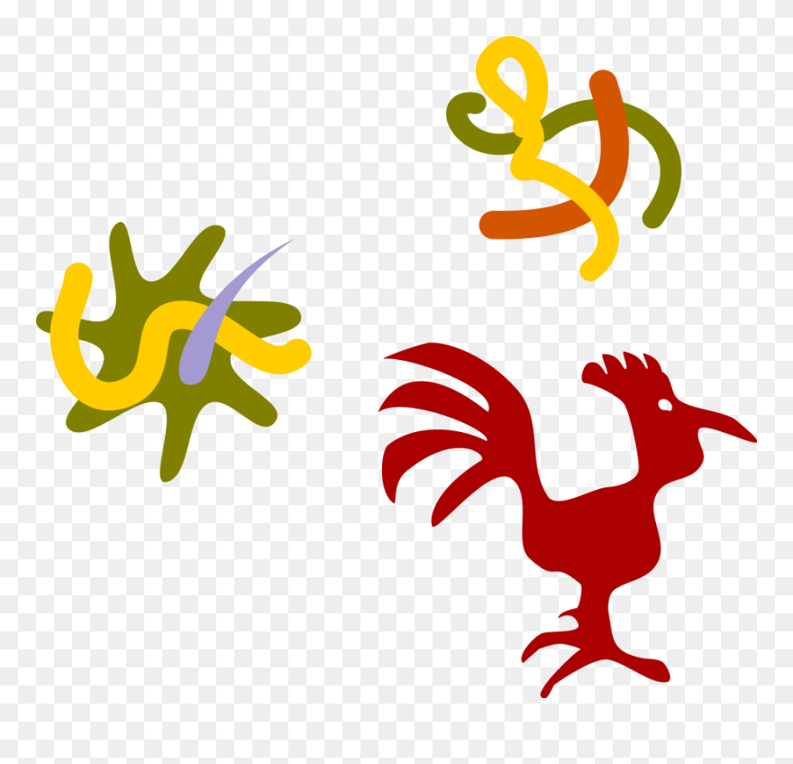 Star, Bird, Rooster, Original, Animal, Objects, Worms - Clip Art - Png Download