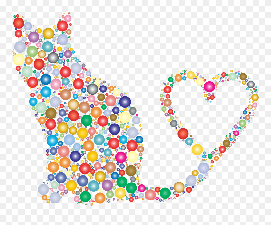 Clipart Heart Cat - Cat - Png Download