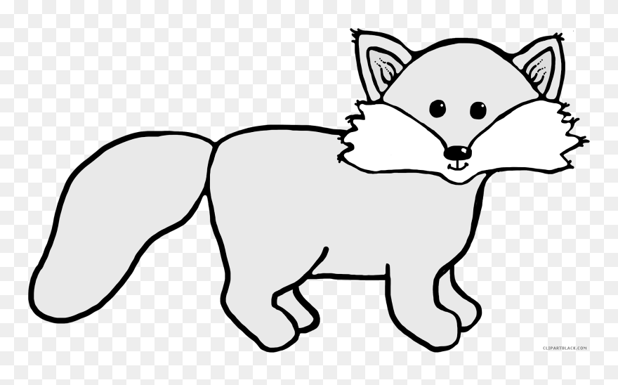Fox Clipart Outline, Fox Outline Transparent Free For - Arctic Animal Clip Art - Png Download