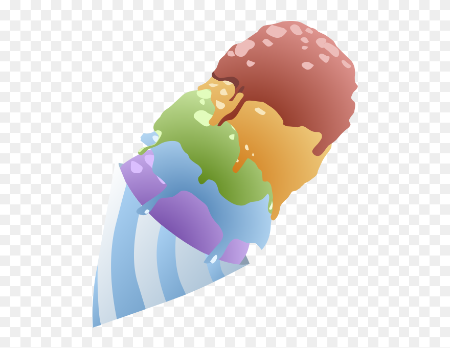 Food Sno Cone Rainbow - Rainbow Sherbet Ice Cream Cartoon Clipart