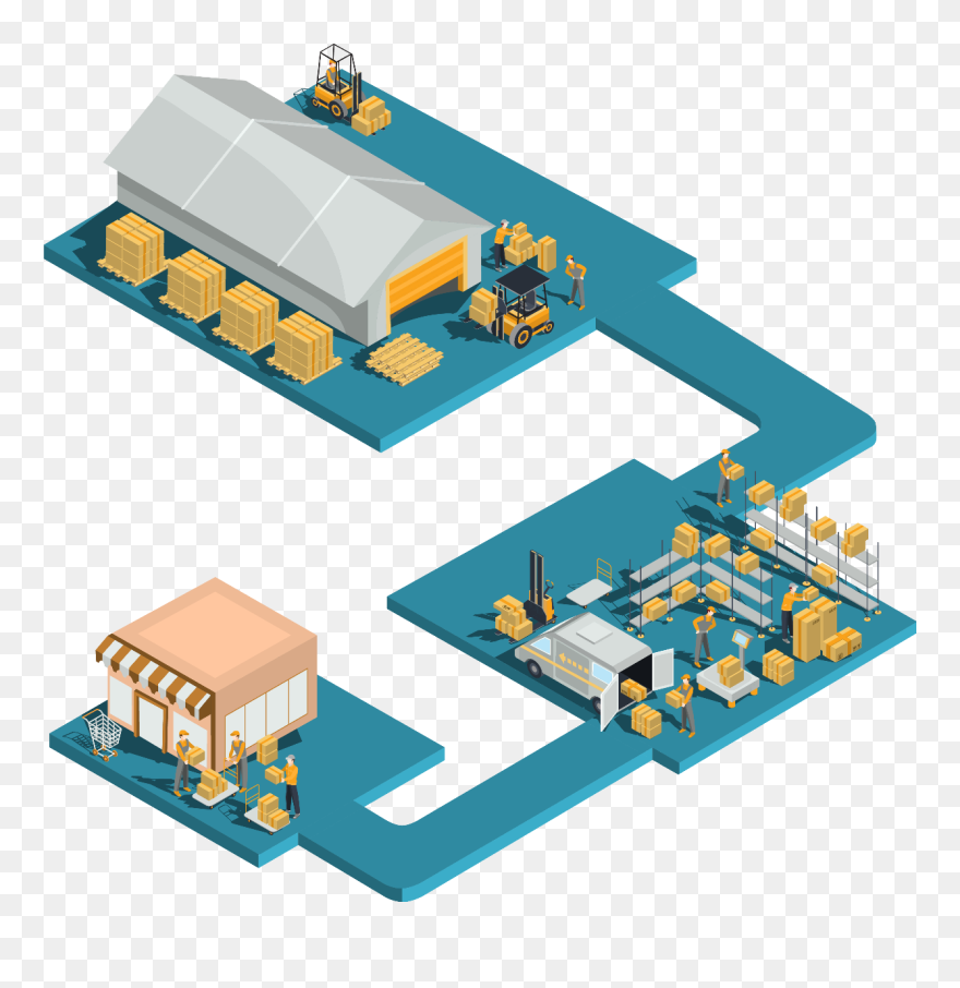 Warehouse Delivery To Store Clipart