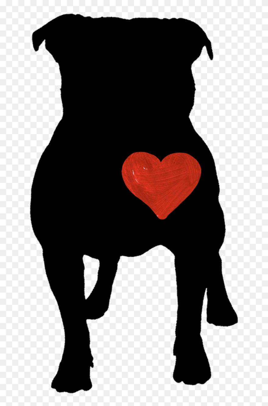 #pitbull #dog #loveit #black #heart #red #pet - Pitbull Clipart Transparent Background - Png Download