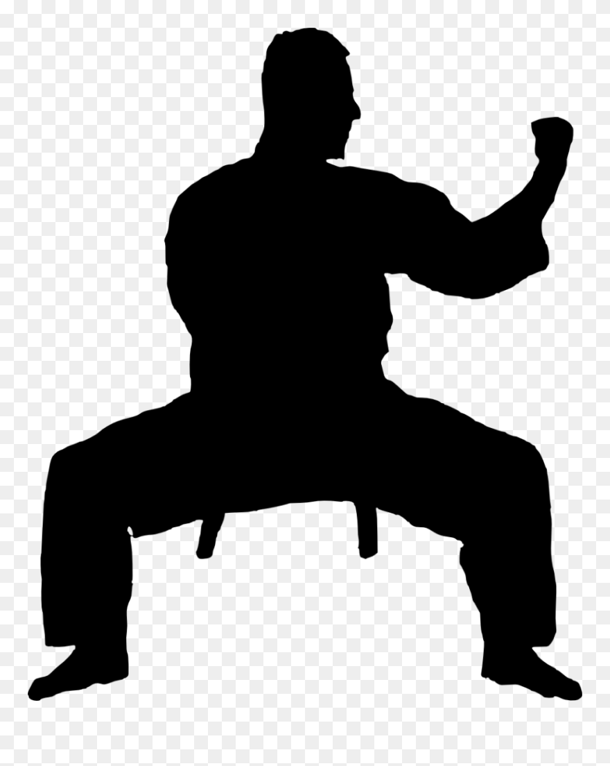 Clipart Hand Karate - Karate Silhouette - Png Download