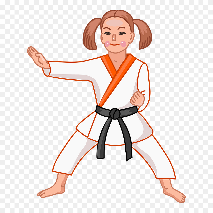 Karate Girl Clipart - Png Download