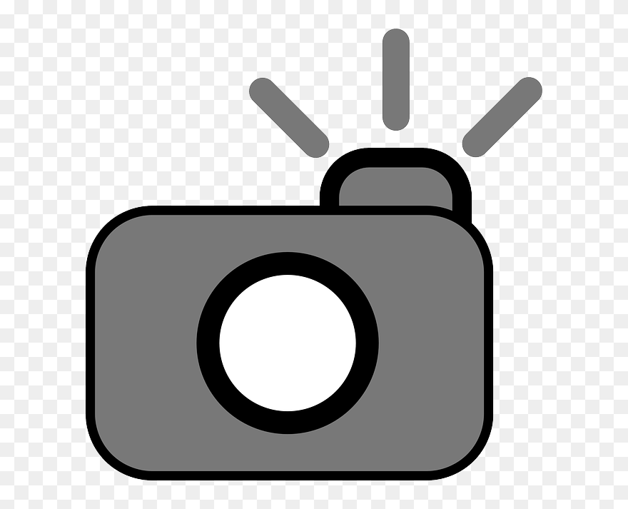 Grey Camera Flash Clipart - Camera Clip Art - Png Download