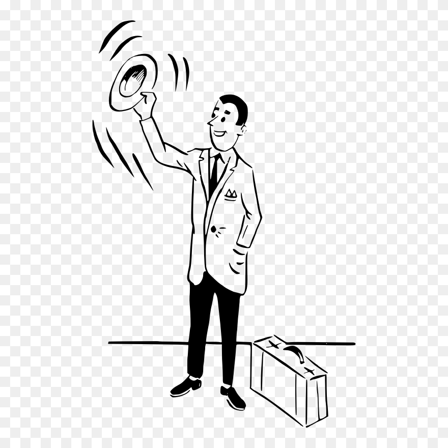 Man Waving Goodbye Drawing Clipart