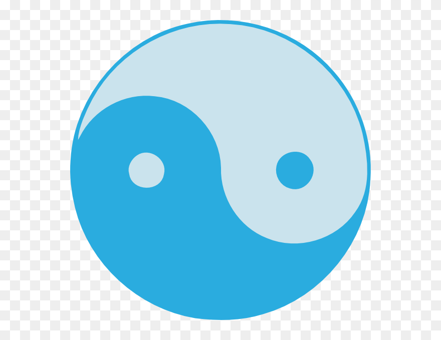 Free Vector Blue Yin Yang Clip Art - Colored Yin And Yang - Png Download