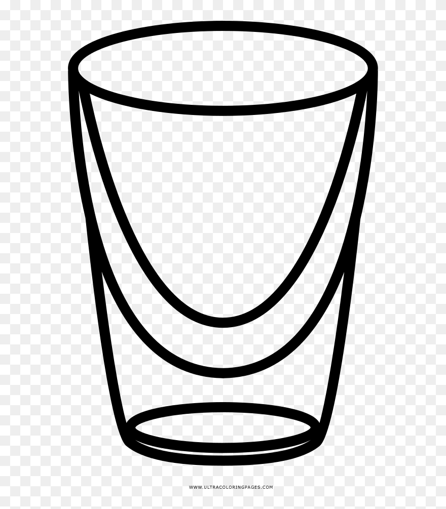 Shot Glass Coloring Page Clipart