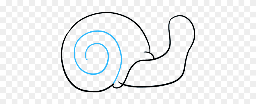 How To Draw Snail - Line Art Clipart