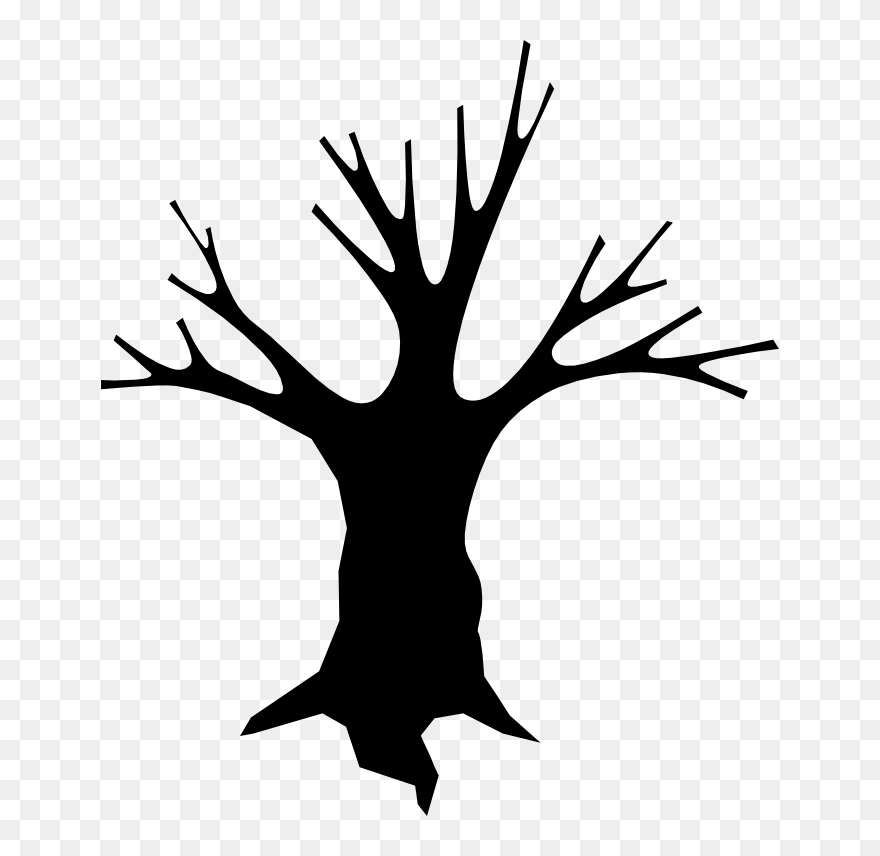 Tree Snag Silhouette Clip Art - Cartoon Tree Silhouette Png Transparent Png