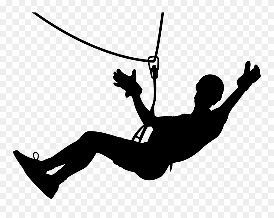 Zip Line Silhouette - Zip Line Png Clipart