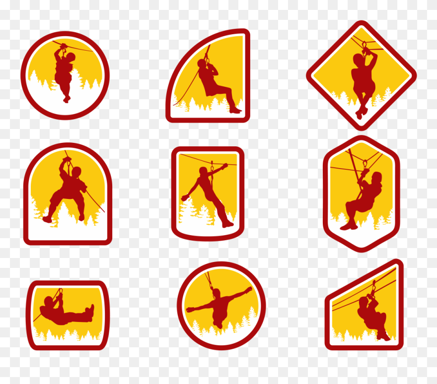 Zipline Vector Illustration - Vector Graphics Clipart