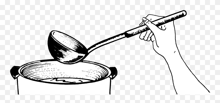 Ladle - Line Art Clipart