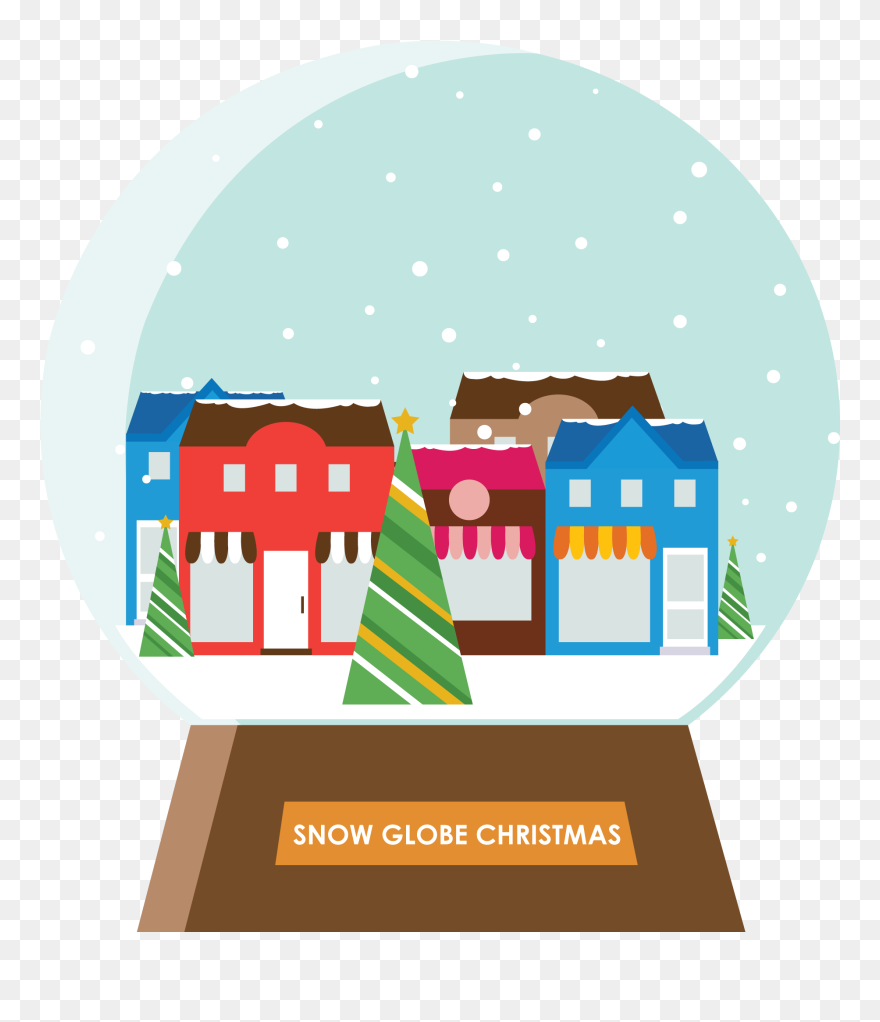 Snow Globe Christmas In Downtown Franklin - Illustration Clipart