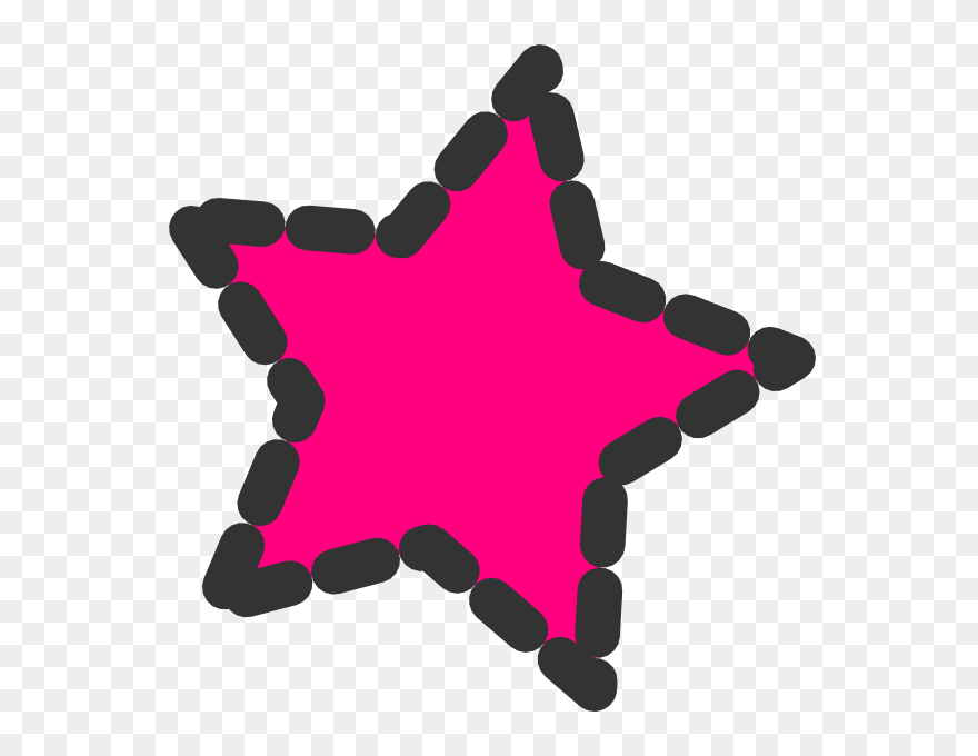 Pink Dotted Star Clip Art At Clker - Clip Art - Png Download
