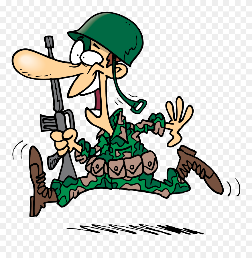 Funny Soldier Cartoon Clipart