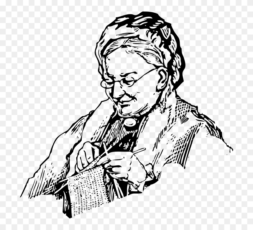 Grandmother Clipart Black And White - Png Download