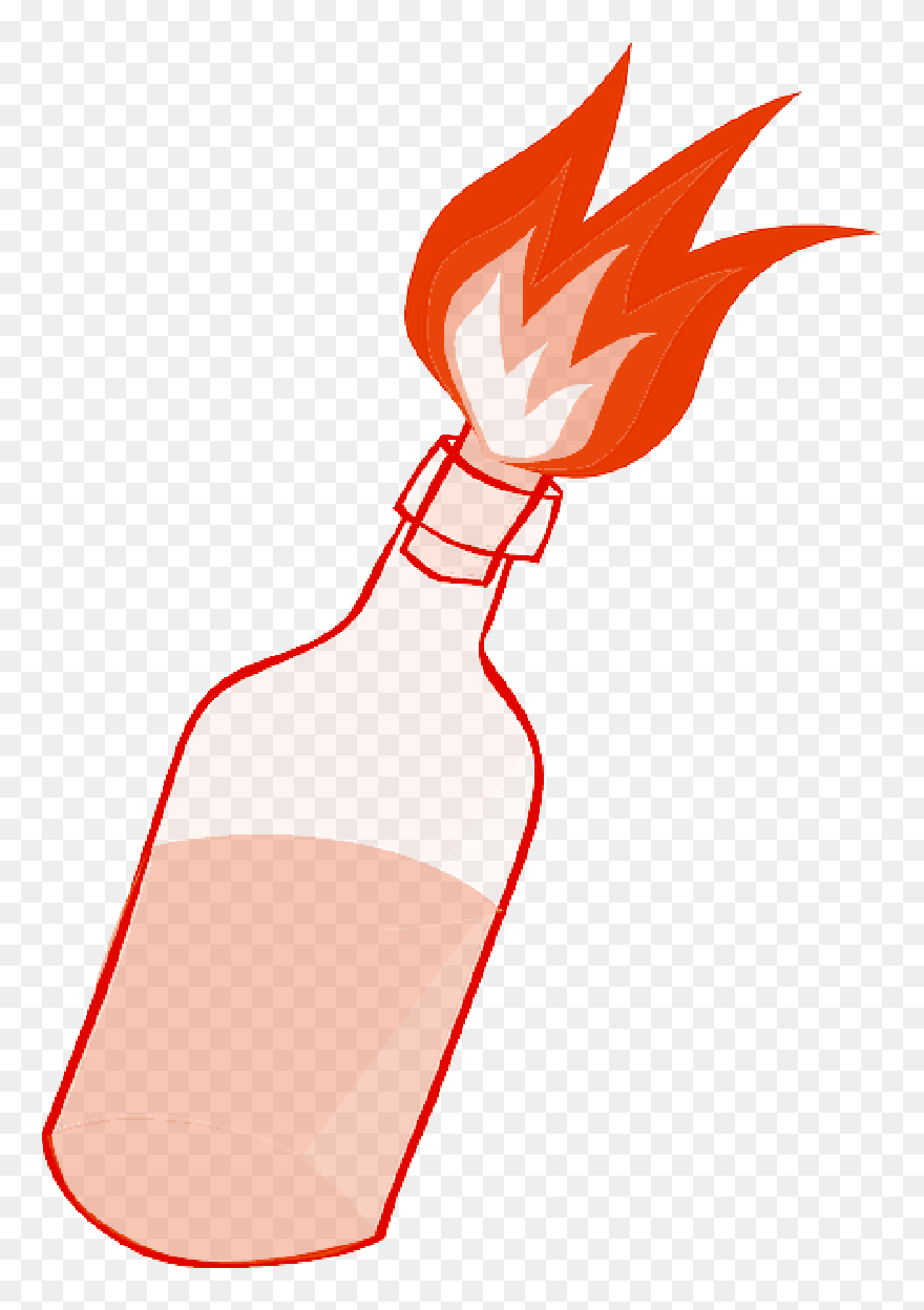 Fire, Bottle, Bomb, Molotov, Riot, Petrol, Petrol Bomb Clipart