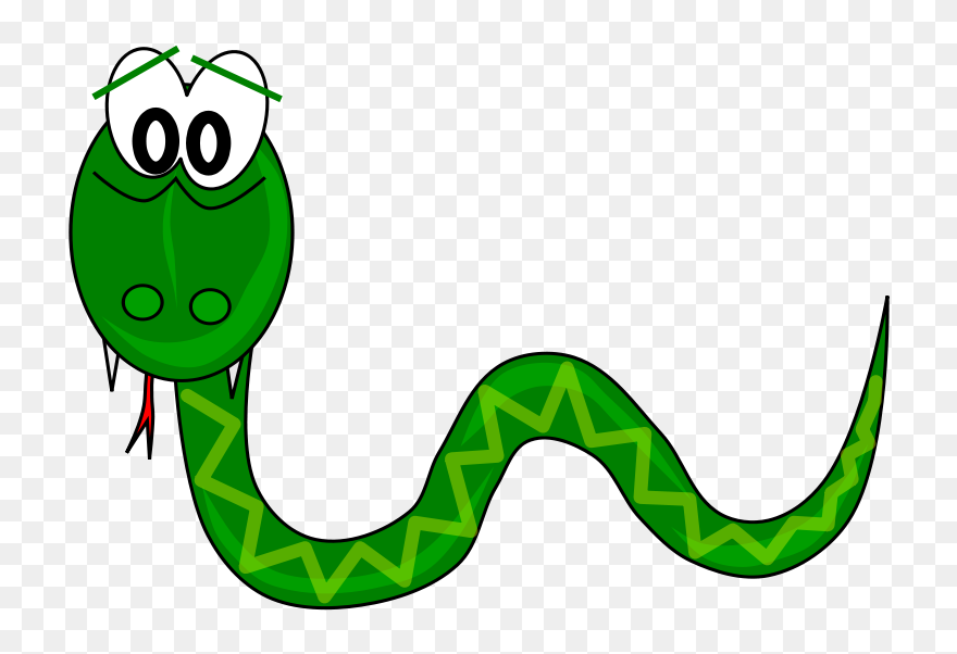 Grass Snake Smooth Green Snake Clip Art - Cartoon Snake Transparent Background - Png Download