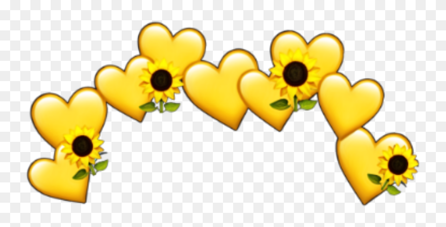 #stickers #flowers #headband - Yellow Heart Crown Png Clipart