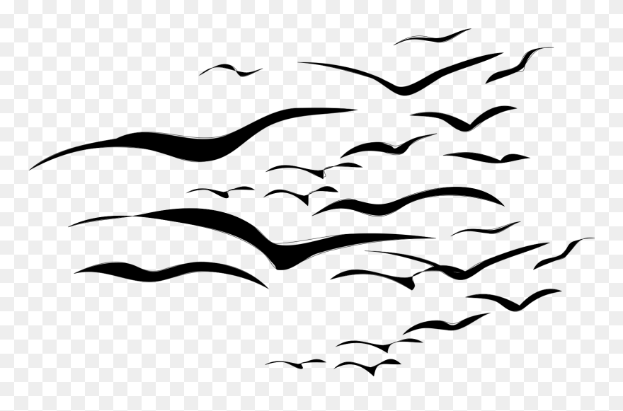 Cartoon Flock Of Birds Clipart