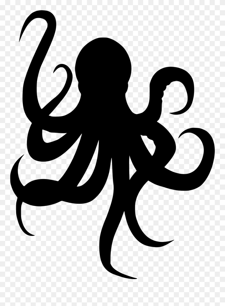 Silhouette Octopus Vector Graphic Octopus Tentacles Clipart