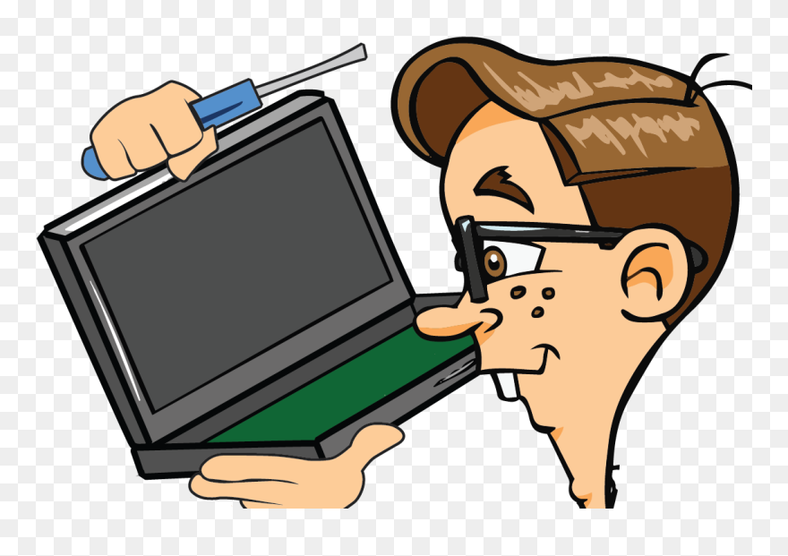 Pc Clipart Computer Study - Computer Technician Cartoon Png Transparent Png