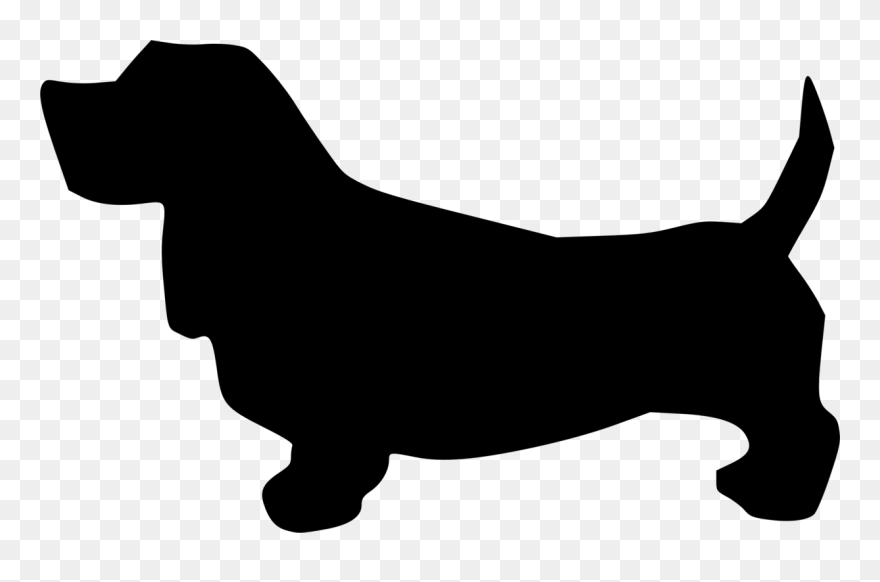 Silhouette,monochrome Photography,carnivoran - Basset Hound Silhouette Vector Clipart