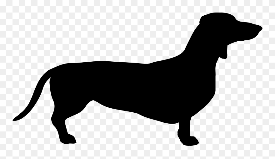 Black Silhouette Of The Dachshund Clipart Free Image - Dachshund Vector - Png Download