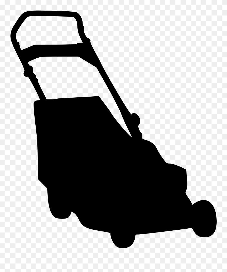 Silhouette,monochrome Photography,sports Equipment - Lawn Mower Clip Art Black And White - Png Download