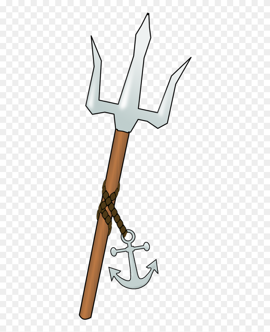 Trident Anchor Poseidon - Trident Clip Art - Png Download