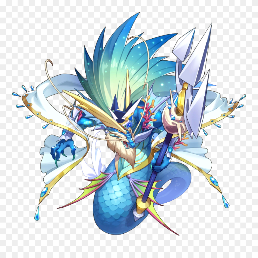 Transparent Poseidon Clipart - Dragalia Lost Water Dragons - Png Download