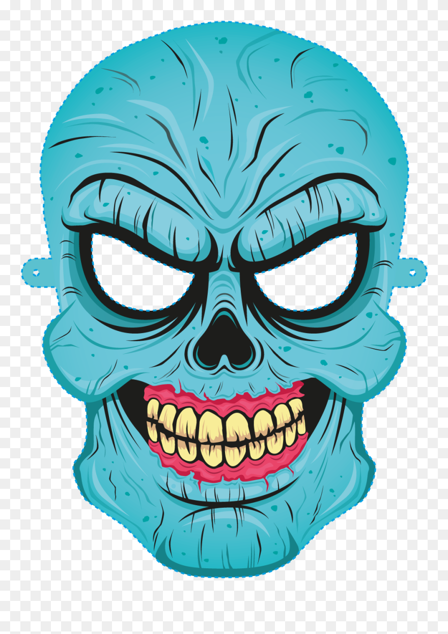 Transparent Evil Face Clipart - Mascara Monstro Azul - Png Download