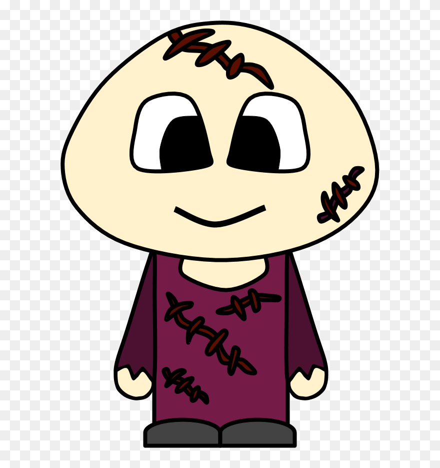 Zombie, Stitches, Big Eyes, Cartoon Person - Cartoon Stitches On Face Clipart