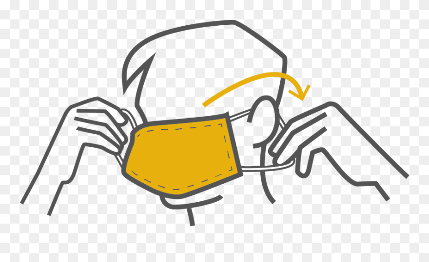 Hold The Mask By The Ear Loops Cartoon Clipart