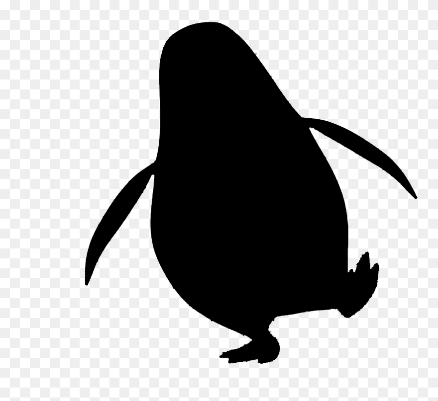 Penguin Clip Art Fauna Beak Silhouette - Penguin Silhouette - Png Download