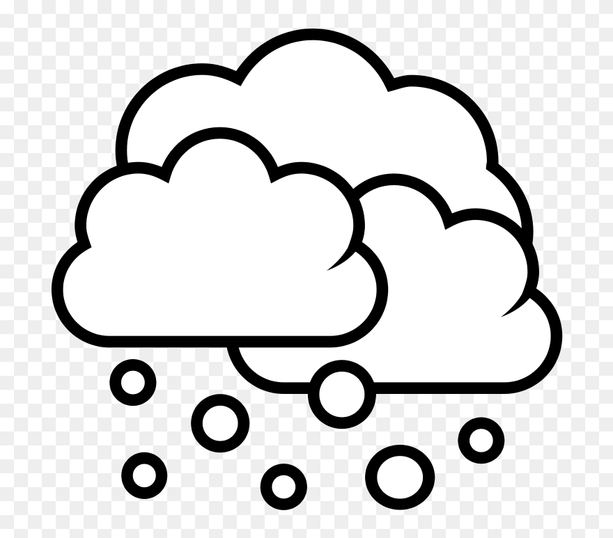 Black And White Weather Forecast Icon For Snow Vector - Cloud Clipart Transparent Background - Png Download