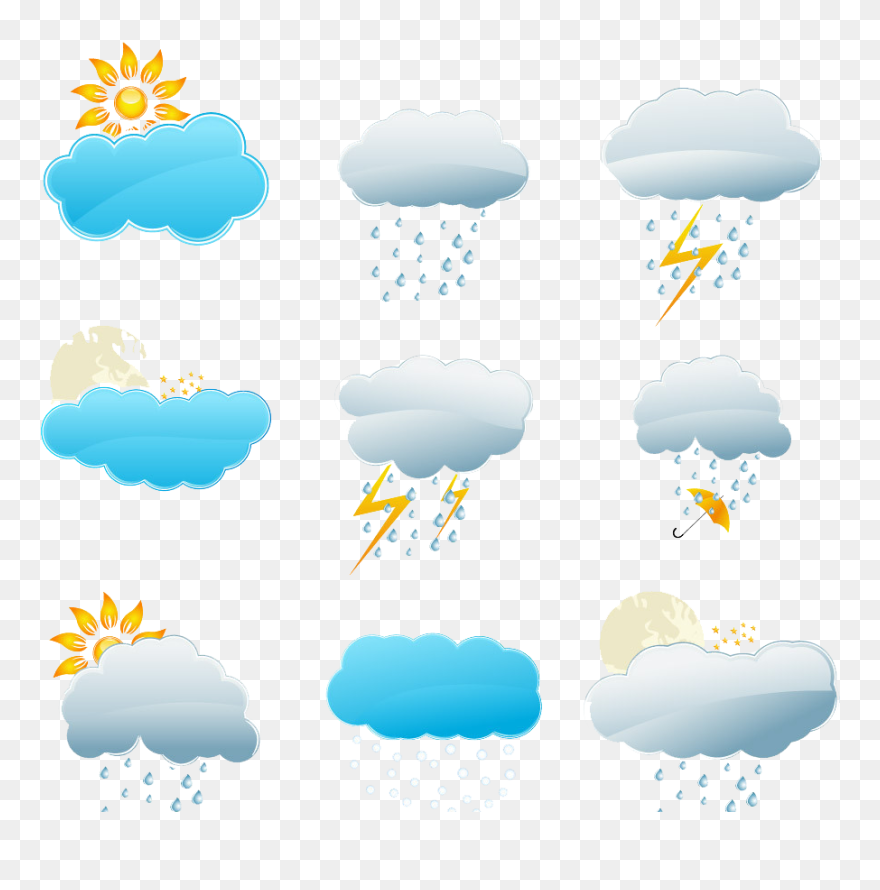 Weather Forecasting Snow Rain Icon Clipart