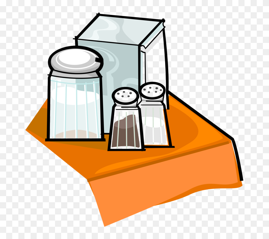 Vector Illustration Of Restaurant Salt & Pepper Shakers, - Clip Art - Png Download
