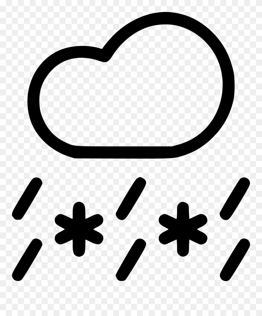 Sleet Snow Rain Cloud Snowfall Weather - Sleet Icon Clipart