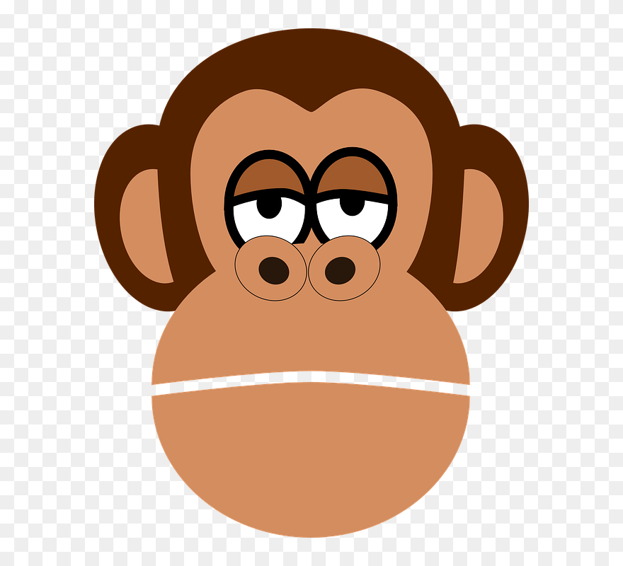 Chimpanzee Ape Face - Monkey Cartoon Face Clipart