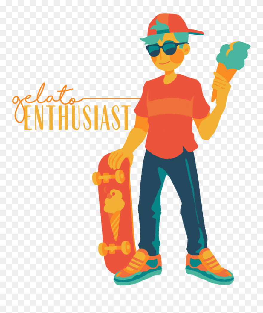 Gelato Enthusiast - Illustration Clipart