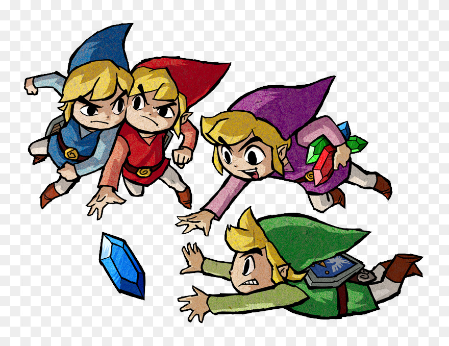 The Legend Of Zelda Clipart Rupee Color - Link Four Swords Adventures - Png Download