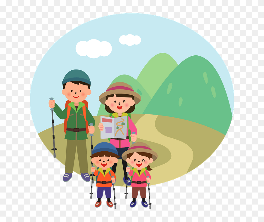 Hiking Family Clipart - Mount Ōyama - Png Download