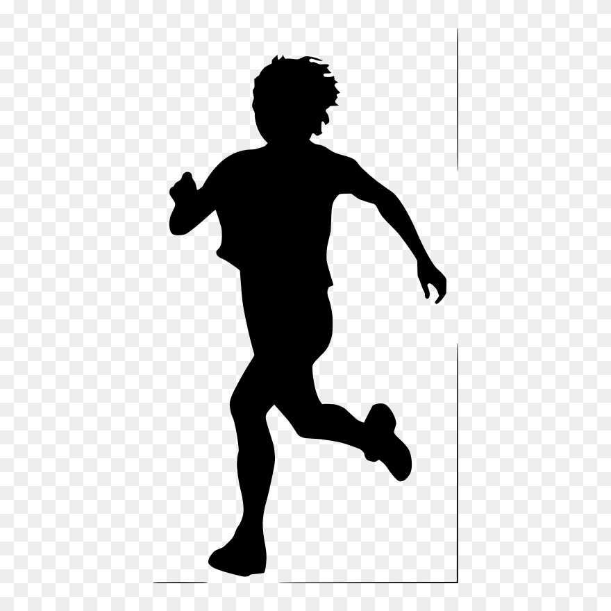 Clipart - Running - Boy Running Away Silhouette - Png Download