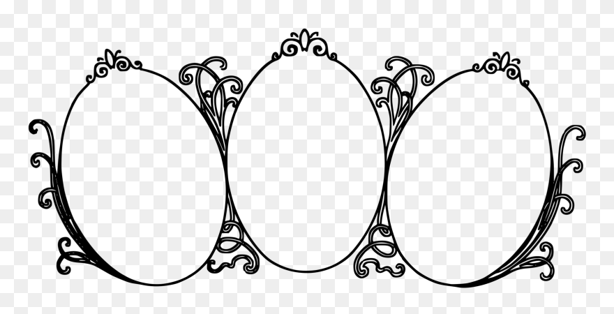 Line Art,symmetry,area - Triple Photo Frame Png Clipart