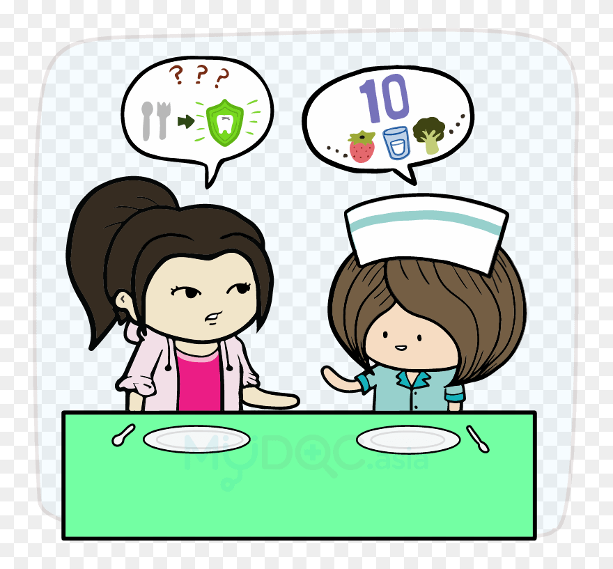Shalini Complaining About Avoiding Foods After Teeth - Cartoon Clipart