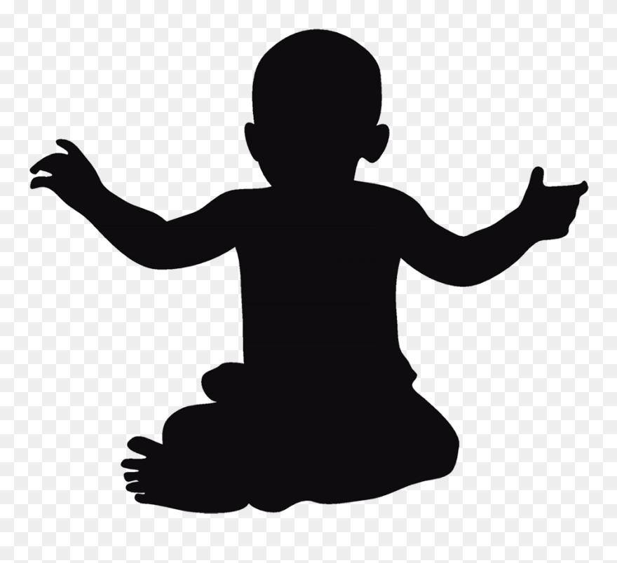 Baby Silhouette Sitting Up - Baby Sit Silhouette Png Clipart